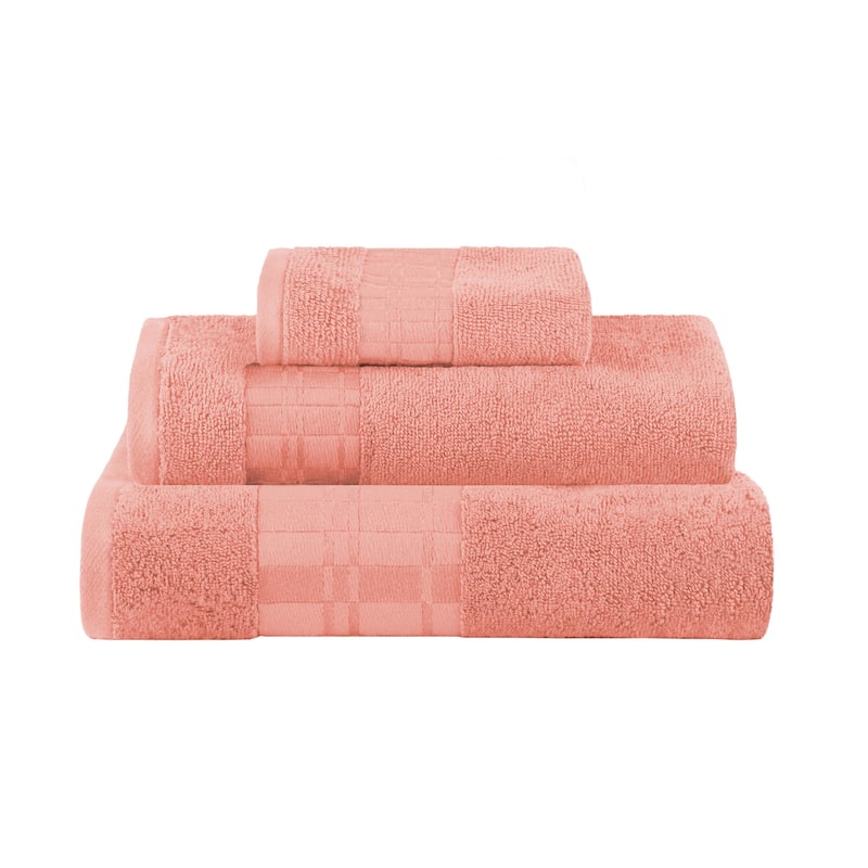 Superior Larissa Cotton Embroidered Geometric Border 3-Piece Towel Set