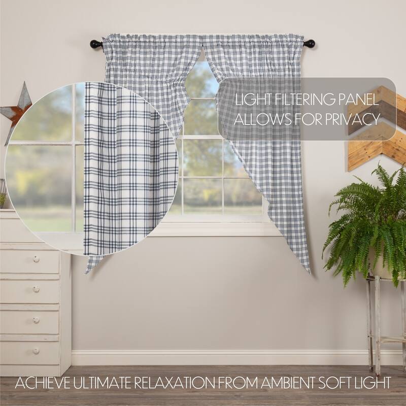 Sawyer Mill Charcoal Plaid Prairie Short Panel Set of 2
