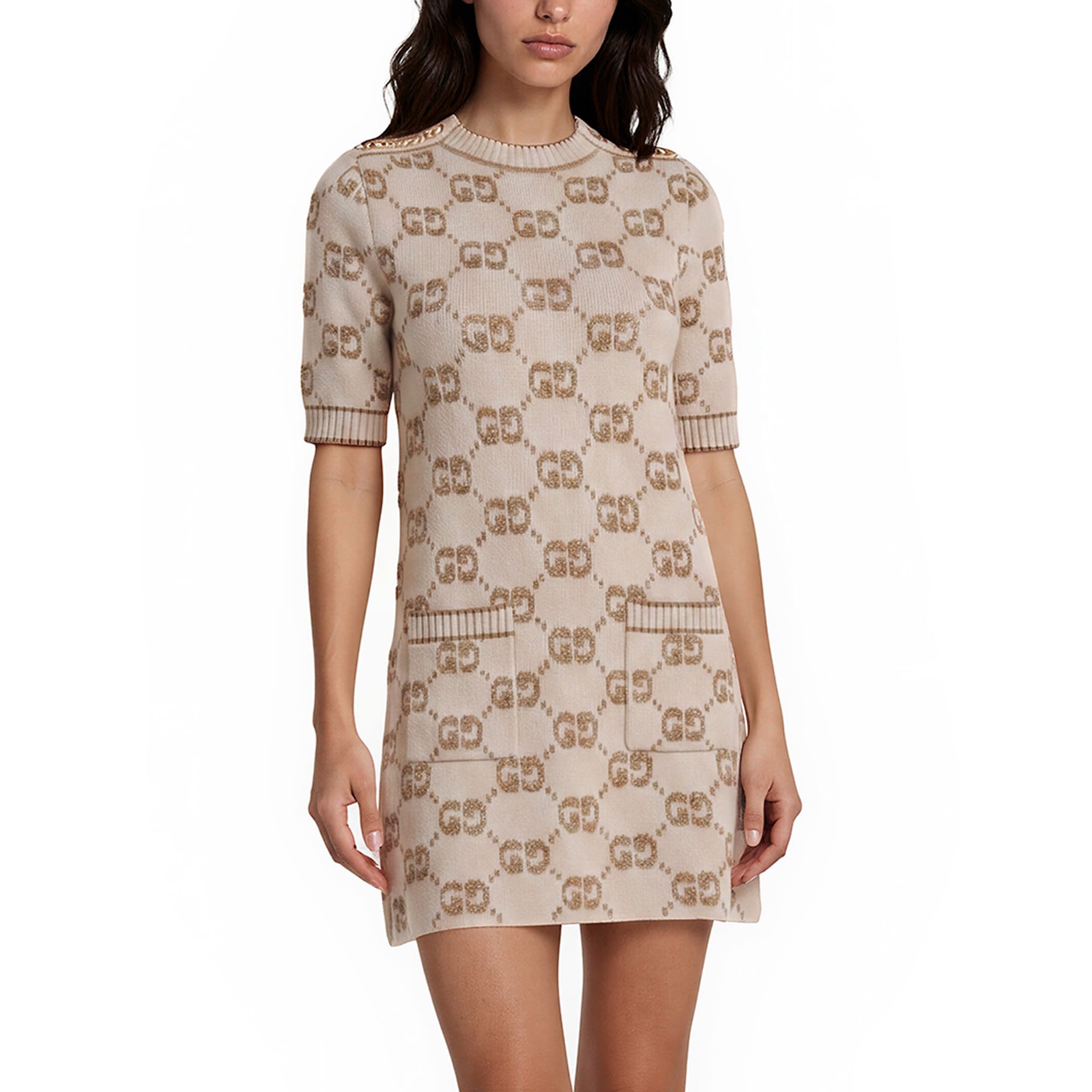 Gucci GG Wool Boucle Jacquard Dress