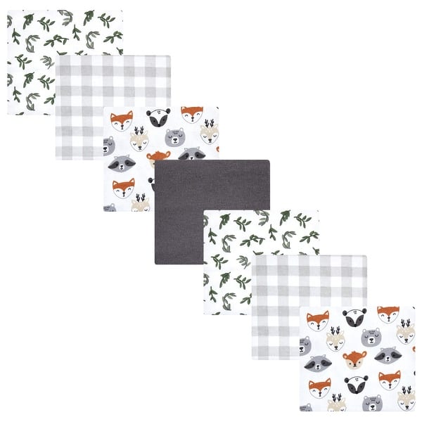 slide 1 of 1, Hudson Baby Unisex Baby Cotton Flannel Receiving Blankets Bundle, Woodland Faces, One Size - Woodland Faces - One Size One Size - Woodland Faces