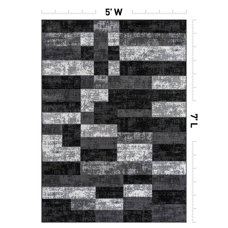 World Rug Gallery Modern Abstract Grid Area Rug
