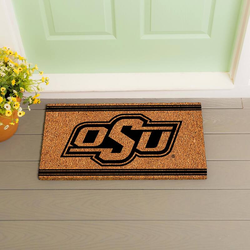 Oklahoma State University Monochrome Indoor/Outdoor Coir Door Mat - 28" x 16"