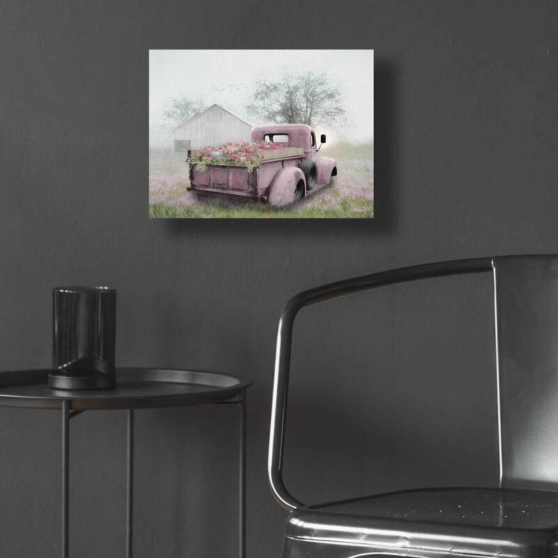 Epic Art 'Pink Flower Truck' by Lori Deiter Acrylic Glass Wall Art
