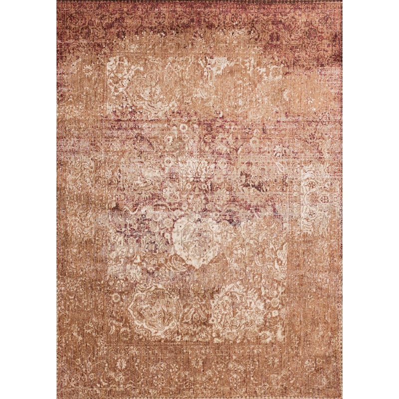 Alexander Home Contessa Traditional Copper Medallion Distressed Rug - 9'6" x 13' - Copper/Ivory - Rectangle