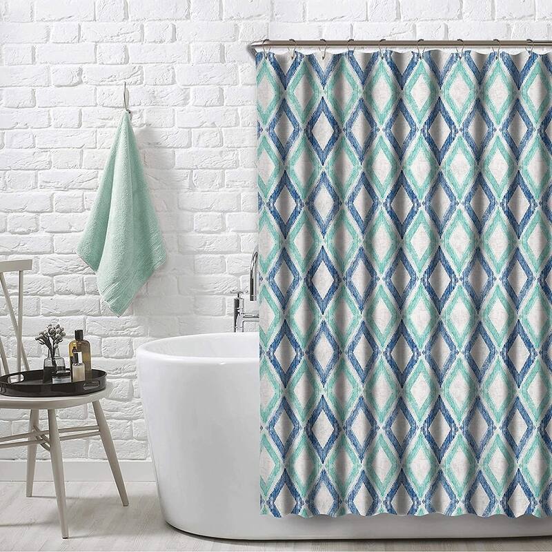 A1HC Water Repellent Printed Organic Cotton Shower Curtain 72"X72"