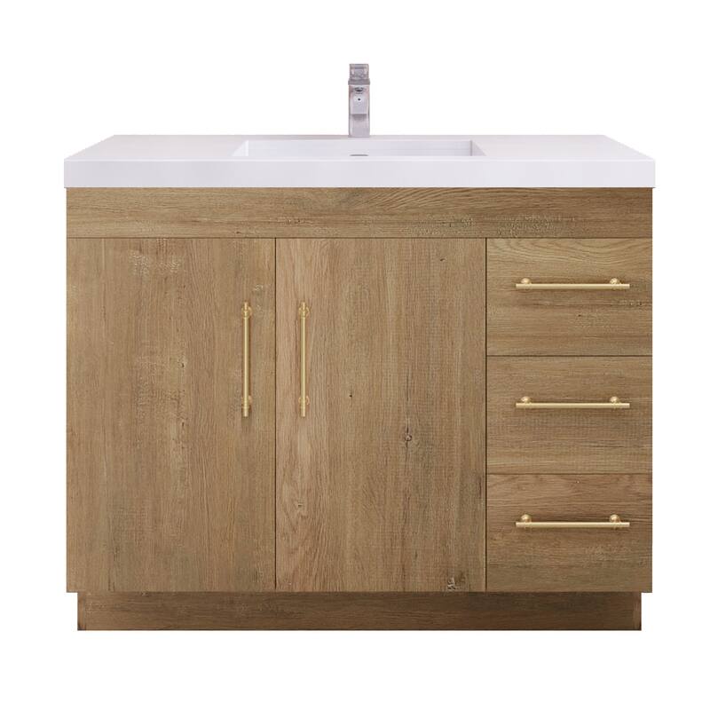 Eliza 42'' Freestanding Vanity (Right Drawers) with Single Sink