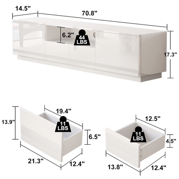 HighGloss LED TV Stand TV Entertainment Center TV Console Media Gaming