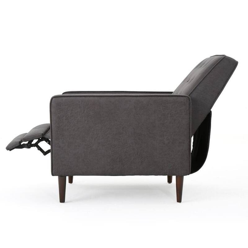 Mid-Century Modern Fabric Recliner Chair with Birch Legs by Christopher Knight Home