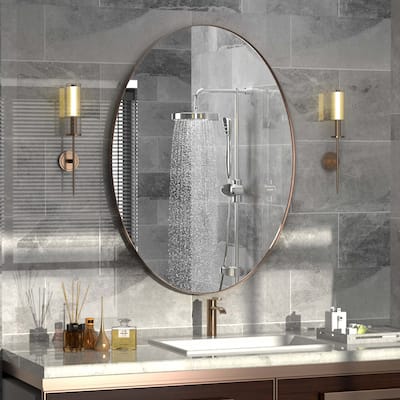 Wall Mirror Bathroom Mirror with Stainless Steel Frame (1 Piece)