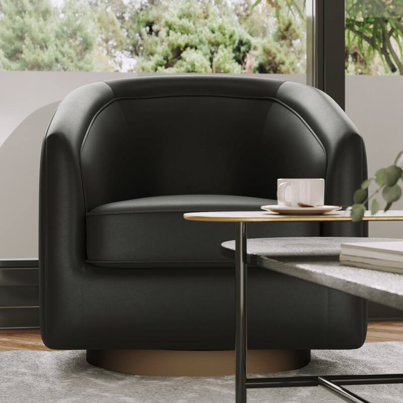 Club Style Swivel Commercial Barrel Accent Armchair - 27.25"D x 28.5"W x 30.75"H