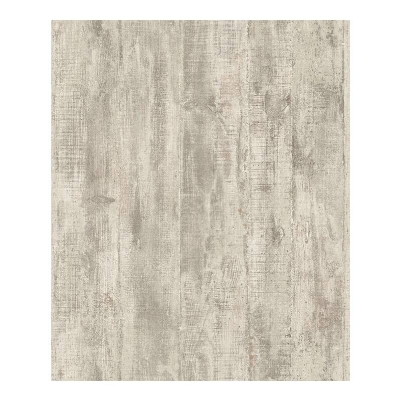 Advantage Huck Khaki Weathered Wood Plank Wallpaper - 20.9 x 396 x 0.025