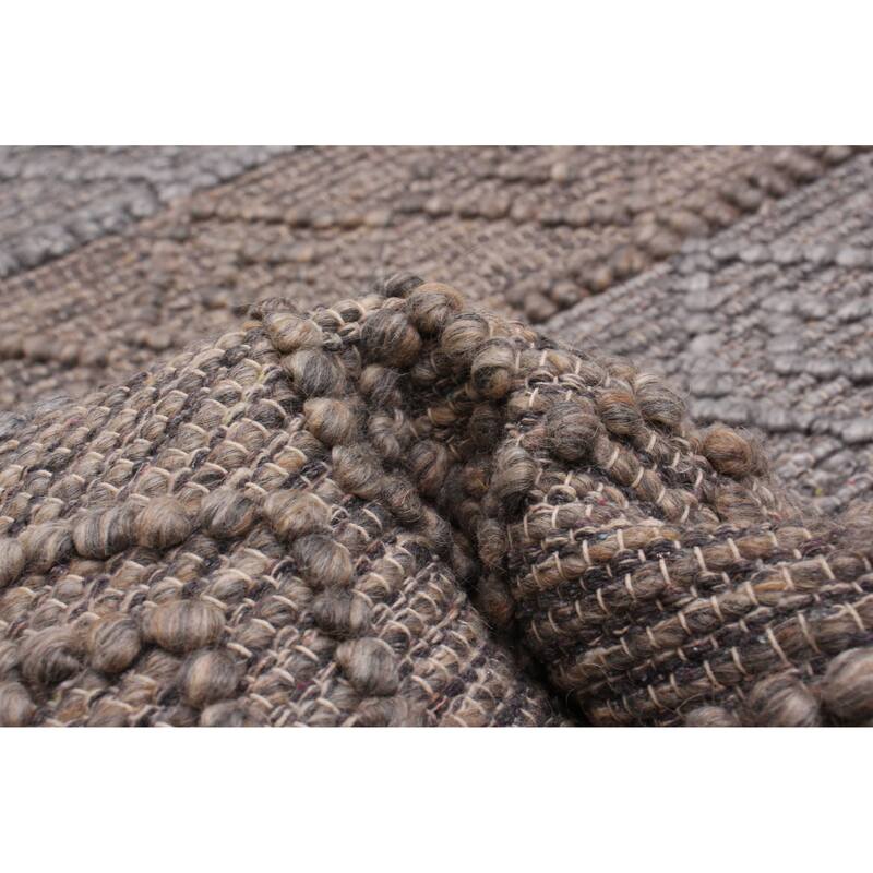 ECARPETGALLERY Braid weave Sienna Taupe Wool Rug - 2'8 x 10'2