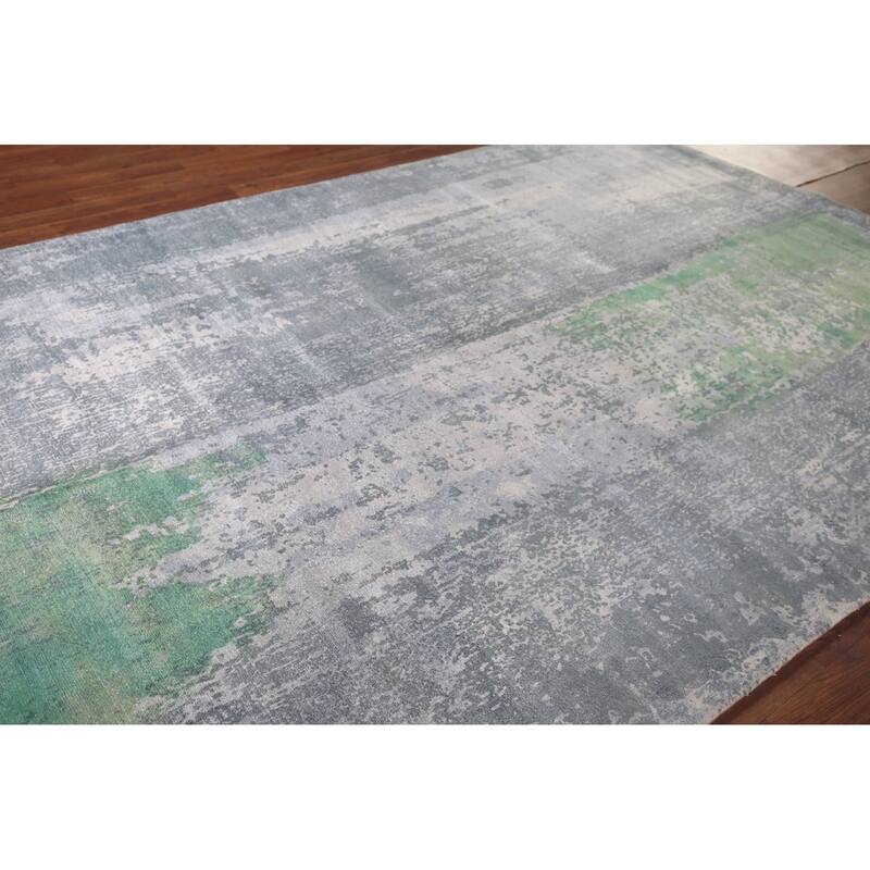 Abstract Oriental Area Rug Hand-Knotted Wool Carpet - 5'11"x 8'8"