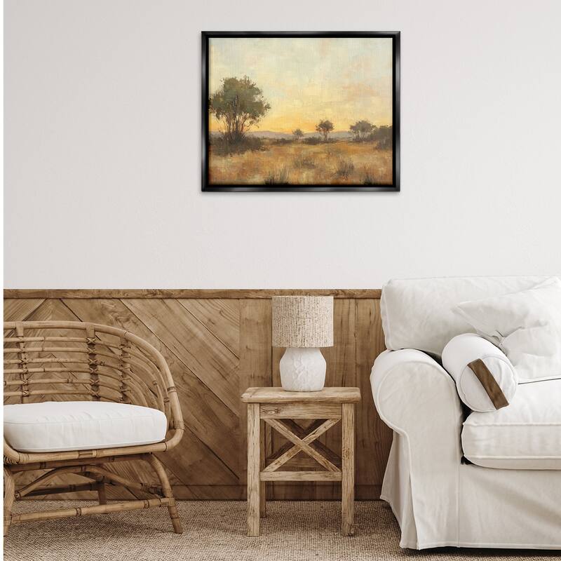 Stupell Honey Hued Horizon Framed Floater Canvas Wall Art Design By Petal Prints Design