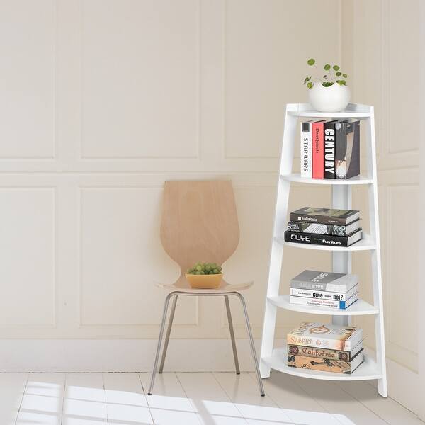 Shop 5 Tier Corner Shelf Stand Wood Display Storage Home Furniture On Sale Overstock 31111975