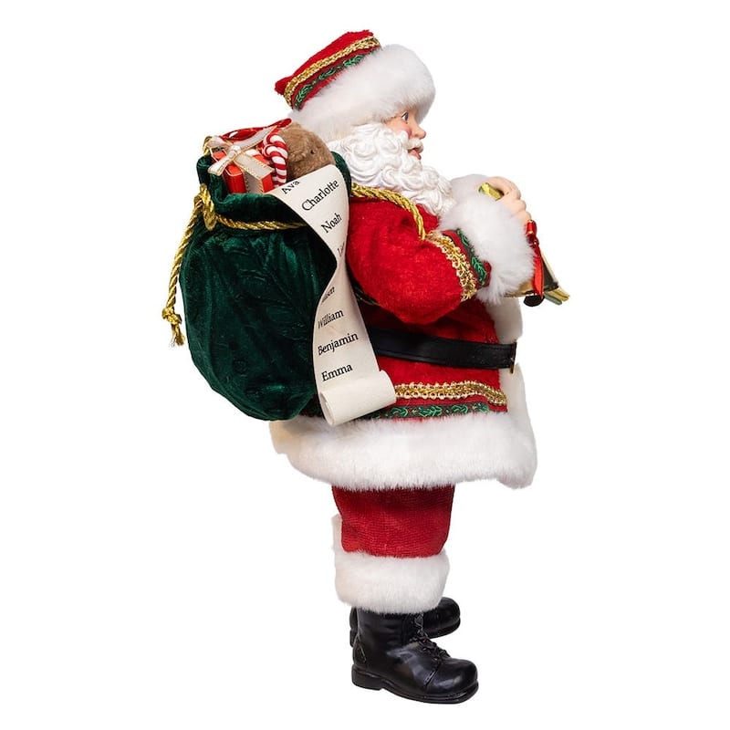 Kurt Adler 10.5" Fabriche Traditional Santa with December 25th Calendar