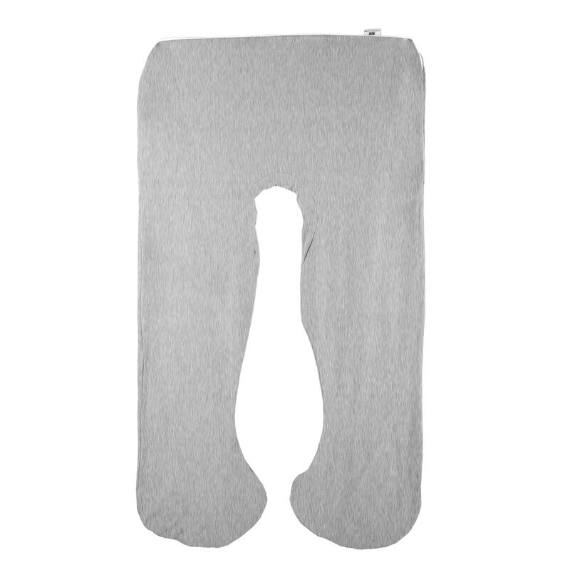 Full Body Pillow Cover - U-Shaped 100% Jersey Cotton Pillowcase by Lavish Home (Gray)