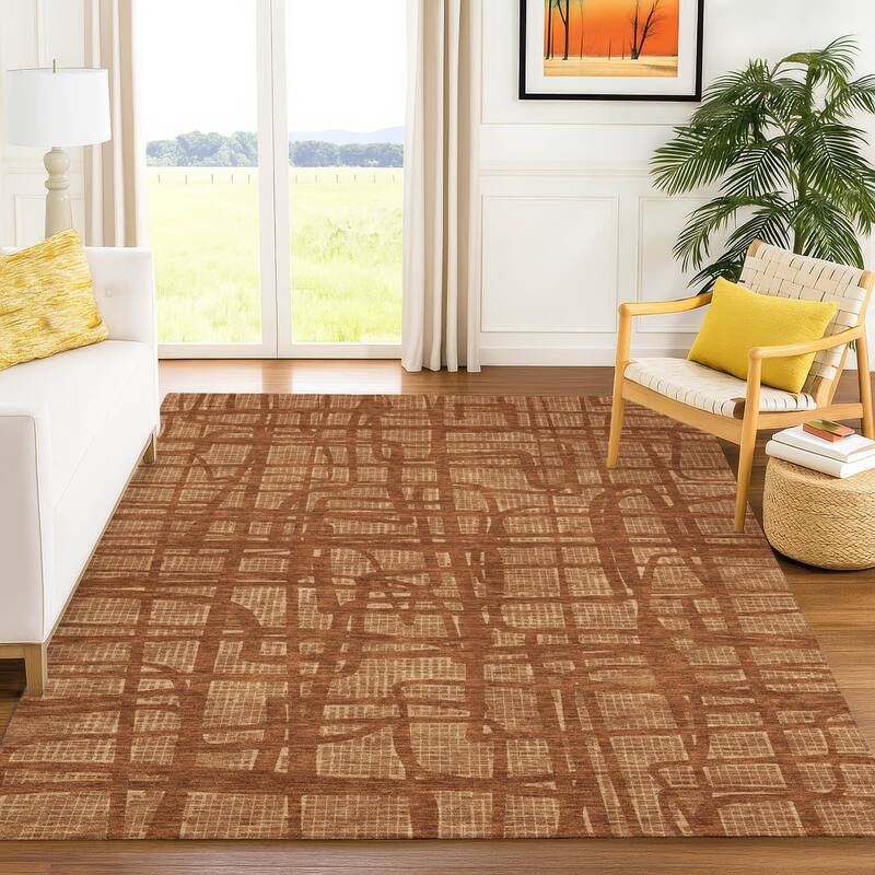 Machine Washable Indoor/ Outdoor Modern Centurion Chantille Rug