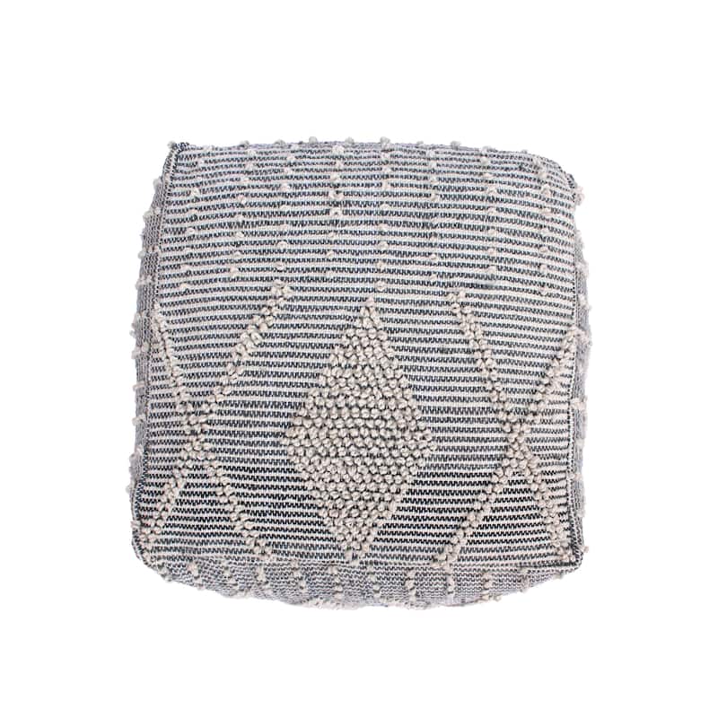 Diamond Large Handcrafted Faux Yarn Pouf - Multi