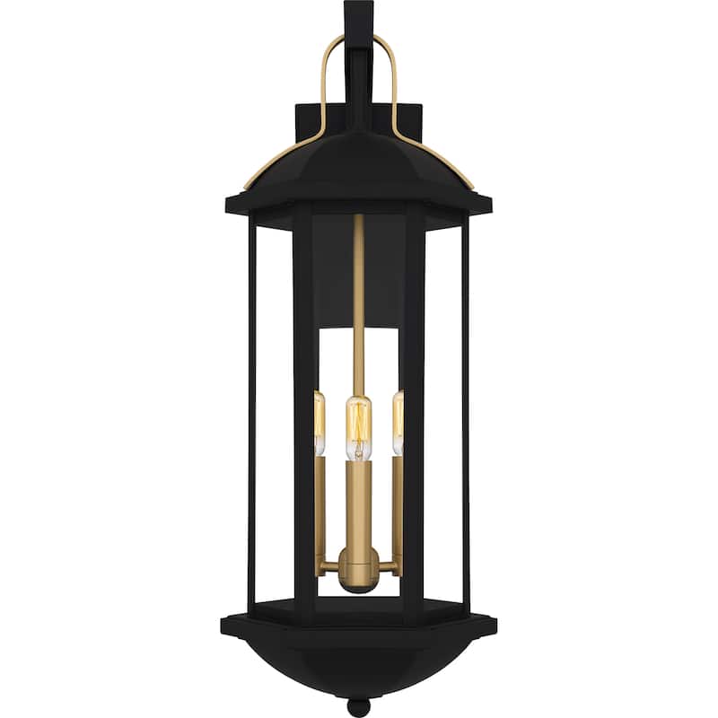 Crestfield 3-Light Matte Black Outdoor Wall Lantern