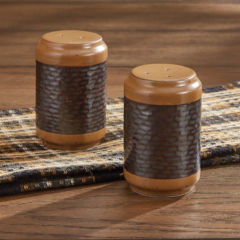 Park Designs Brown Ceramic Salt & Pepper Shaker Set - 3.5"H x 2.25"Dia