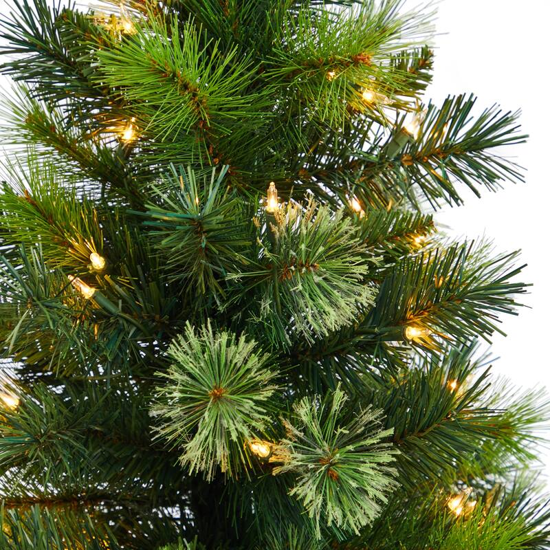 4.5’ Pre-Lit Potted Artificial Christmas Tree, Clear Lights - 4.5 Foot