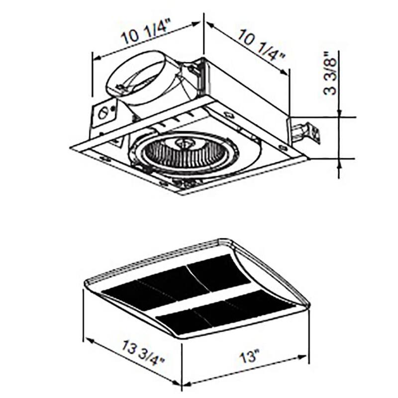 Broan LP510R Lo-Profile DC 100 CFM 1.2 Sone Ceiling Mounted Bath Fan