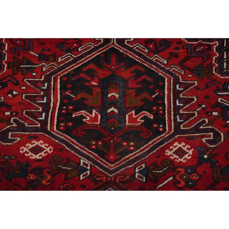 Hand Knotted Oriental 100% Wool Carpet Traditional Medallion Red Heriz Area Rug - 13' 1'' X 9' 7''