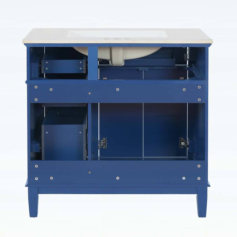 Modern Bathroom Vanity with Ceramic Sink,Soft Close Doors,and Ample Storage for Small Bathrooms