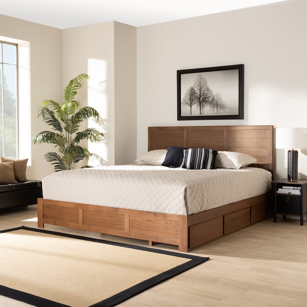 Lisa Ash-brown Finished Wood 3-drawer Platform Storage Bed