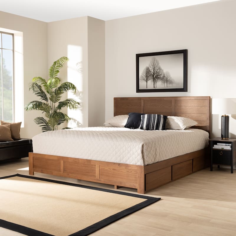 Lisa Ash-brown Finished Wood 3-drawer Platform Storage Bed