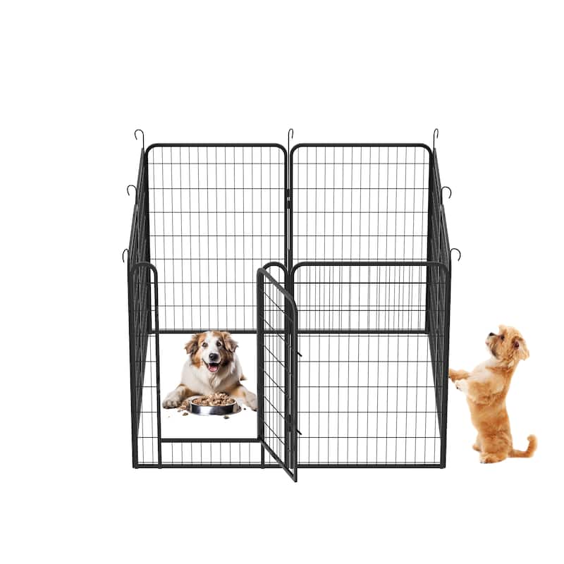 8 Panels Heavy Duty Metal Playpen with door,39.37"H Dog Fence Pet Exercise Pen for Outdoor, Indoor