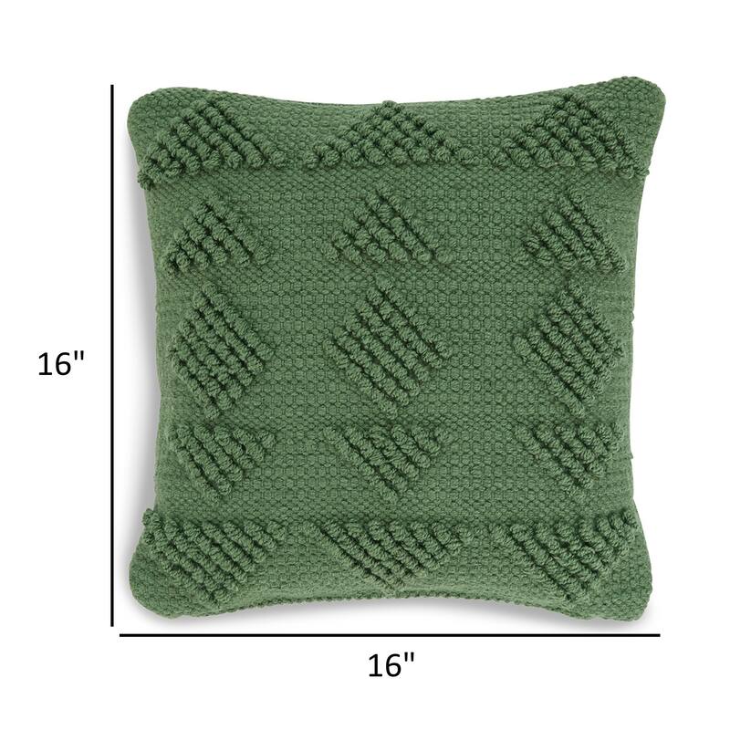 Dco Throw Pillow Set of 4, Indoor Outdoor, Woven Geometric Design, Green