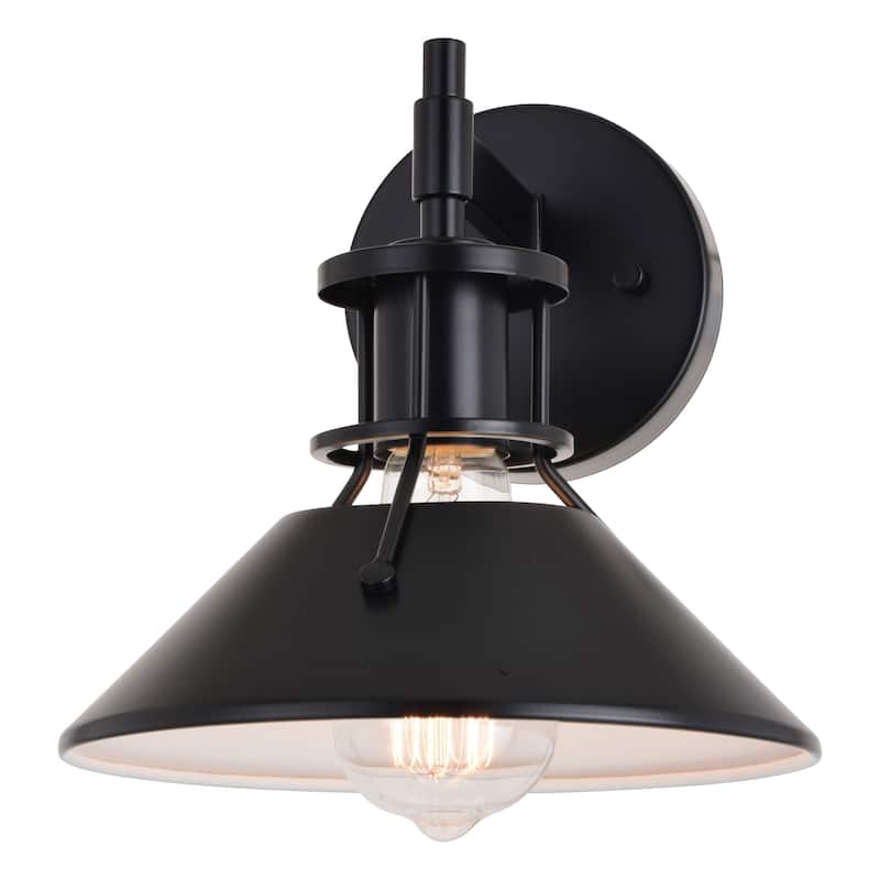 Canton Black and White Farmhouse Bathroom Vanity Wall Light Fixture
