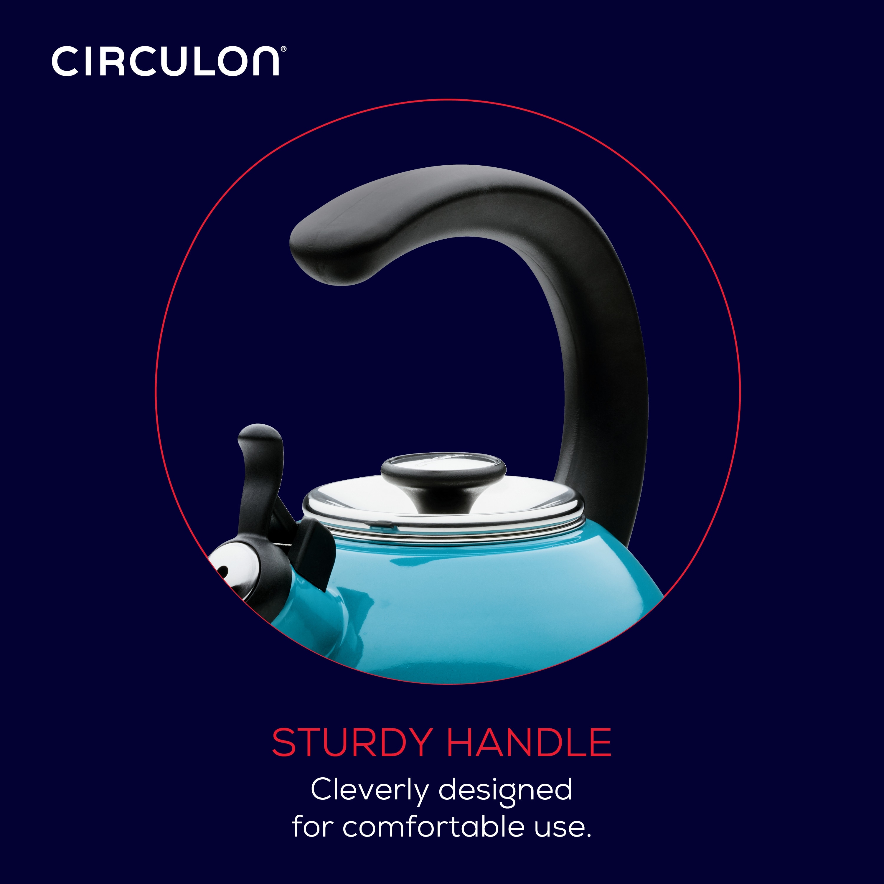 Circulon Enamel on Steel Whistling Induction Teakettle With Flip