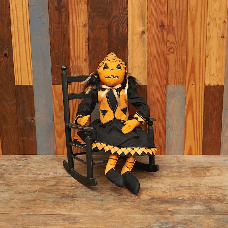 Paige Pumpkin Art Doll Figure Joe Spencer Gathered Traditions Halloween Fall Harvest Art Doll Figure - Orange - 9" x 3" x 26"