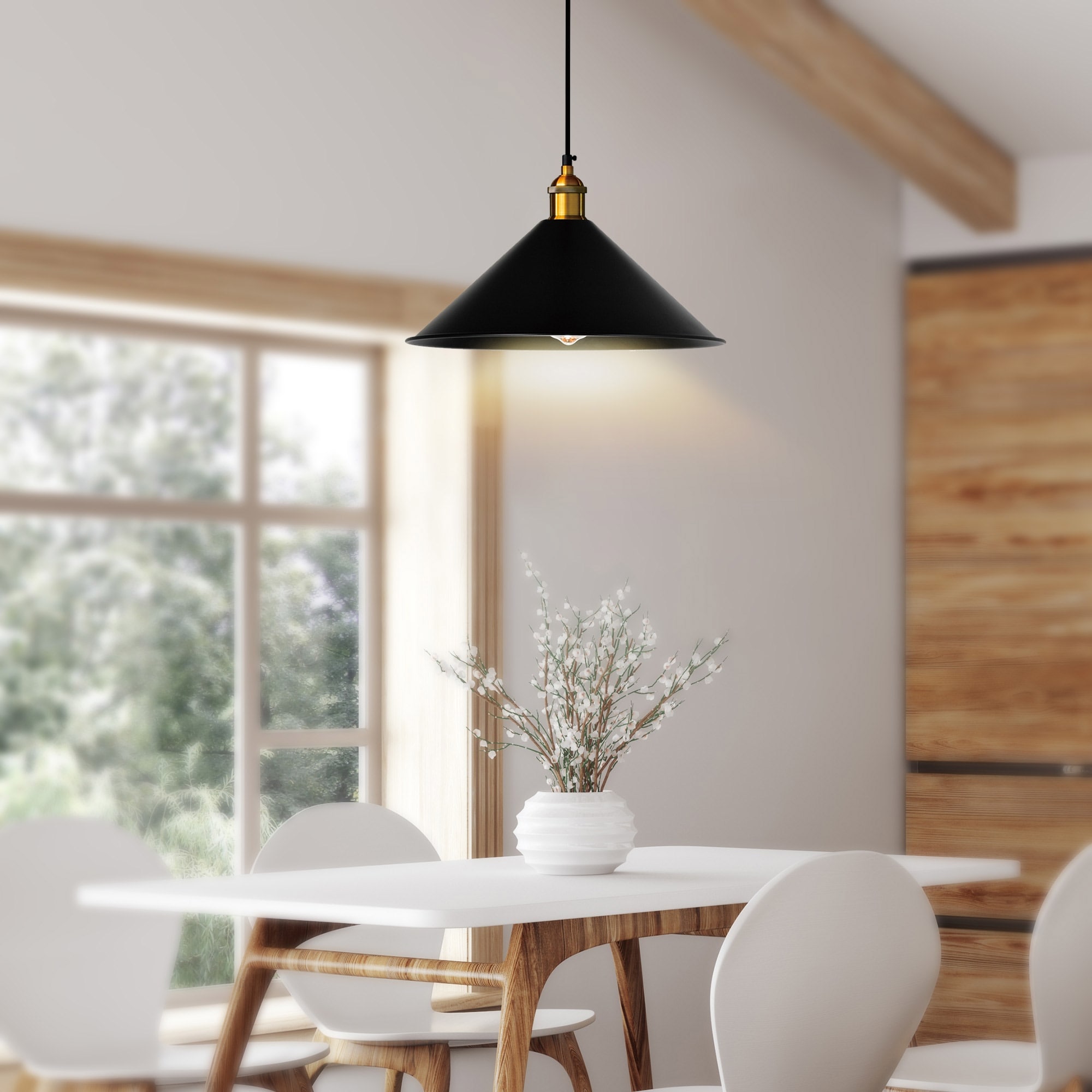 CWI Lighting Brave 1 Light Black Mini Pendant