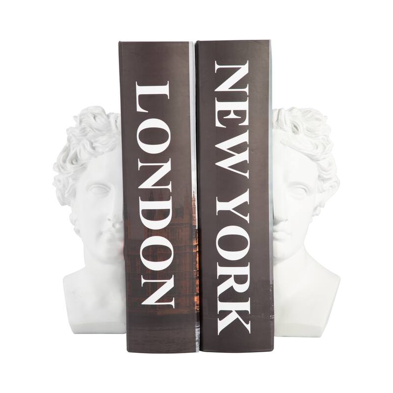 Sagebrook Home Elegantly Crafted Sculptural Bookends, Set of 2, Adorn Your Library or Office in Style - 3" x 6" x 9"