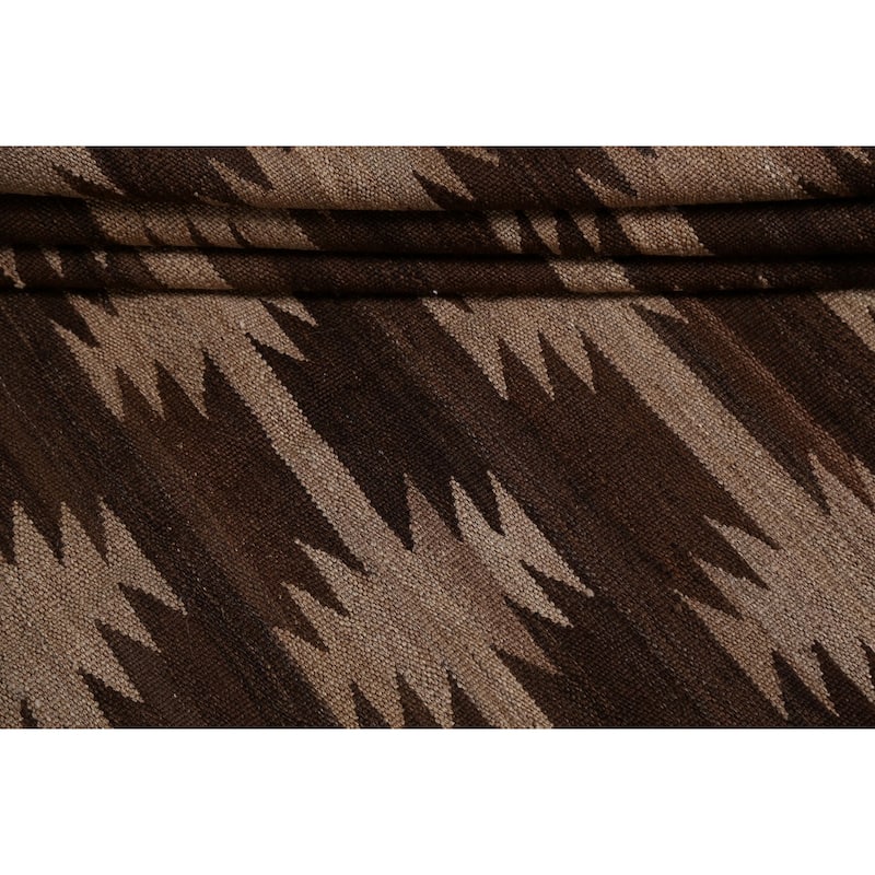 Natural Dye Geometric Tribal Kilim Oriental Wool Area Rug Hand-woven - 4'9" x 6'1"