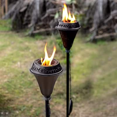 Deco Window 60" Large Flame Garden Torch with Snuffer & Wick