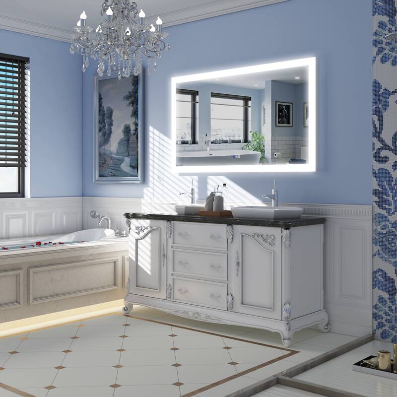 Bathroom Wall Mounted Frameless LED Mirror Super Bright Light With Anti-Fog (Horizontal/Vertical)
