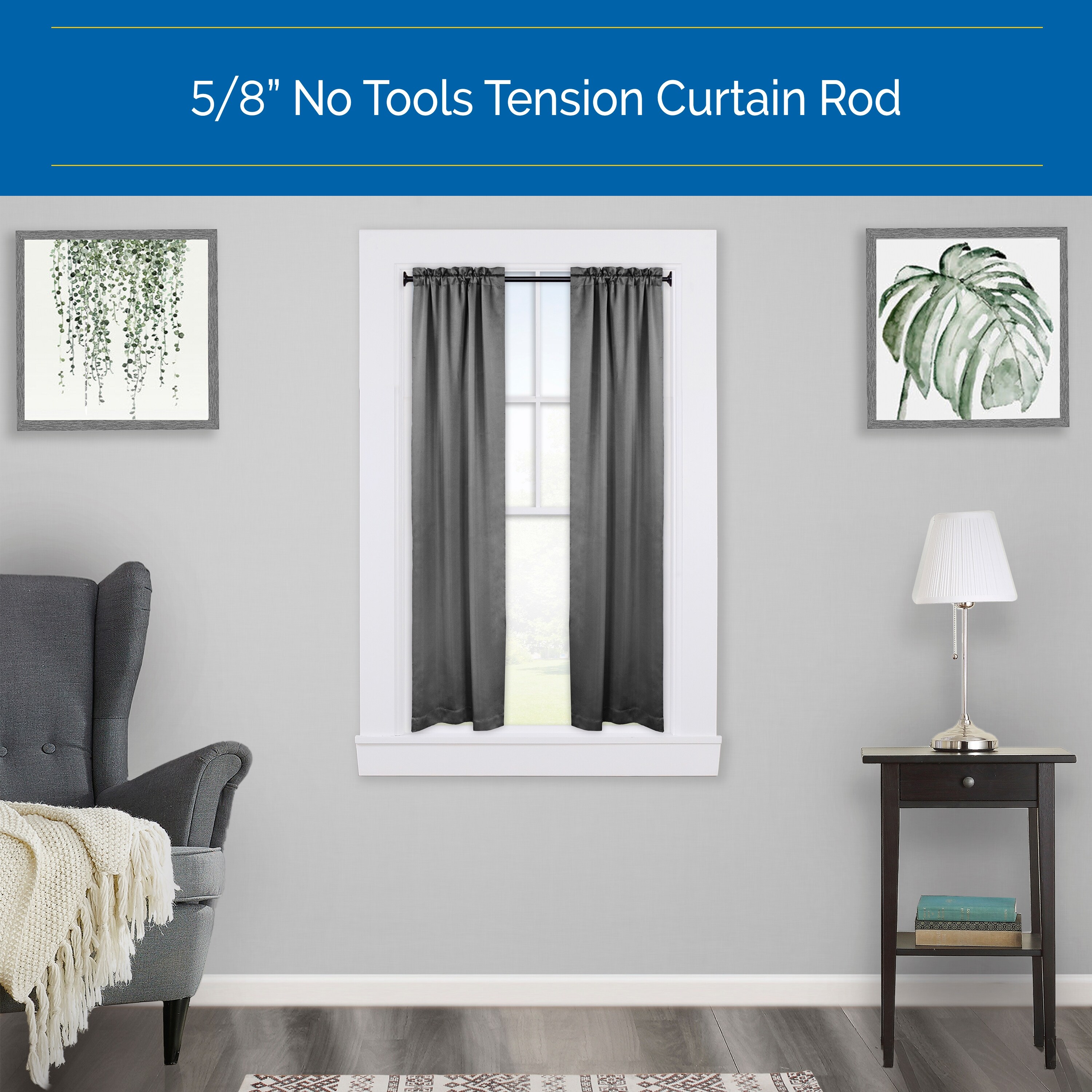 Sun Zero 5/8 Inch Adjustable Room Darkening Tension Rod 28 to 60 Inches-image