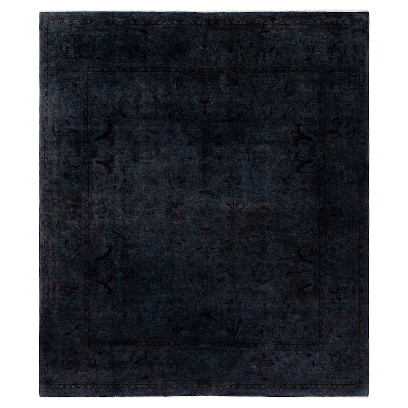 Overdyed One-of-a-Kind Hand-Knotted Area Rug - Black - 8' 0" x 9' 4"