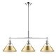 preview thumbnail 1 of 0, Yep by Golden Lighting Orwell 3-light Island Light in Chrome and Brushed Champagne Brass shade - Silver