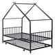 preview thumbnail 8 of 47, Metal Adorable House Twin Size House Bed with Twin Size Trundle Bed