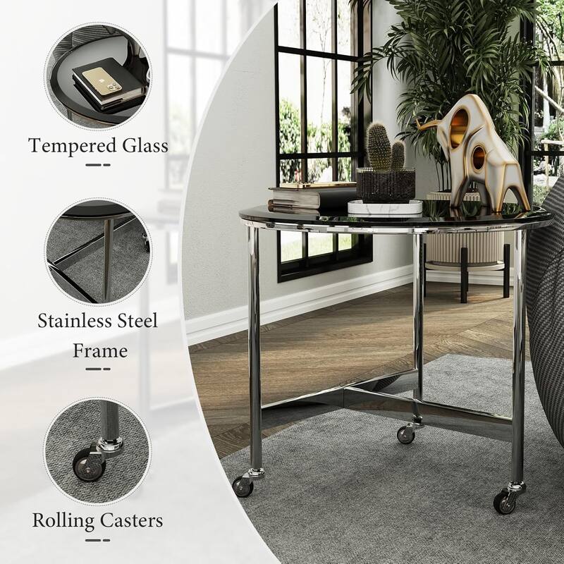 Nesting Coffee Table Set with End Table Round Coffee Table with 2 Storage Drawers