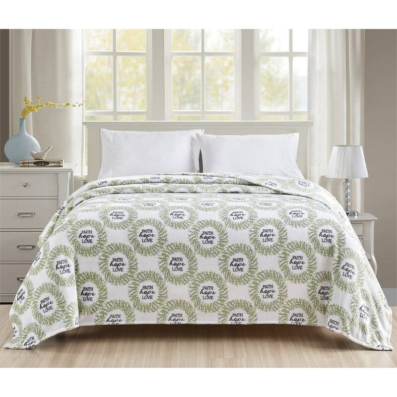 Faith Hope Love Size Microplush Blanket - Queen - Faith Hope Love