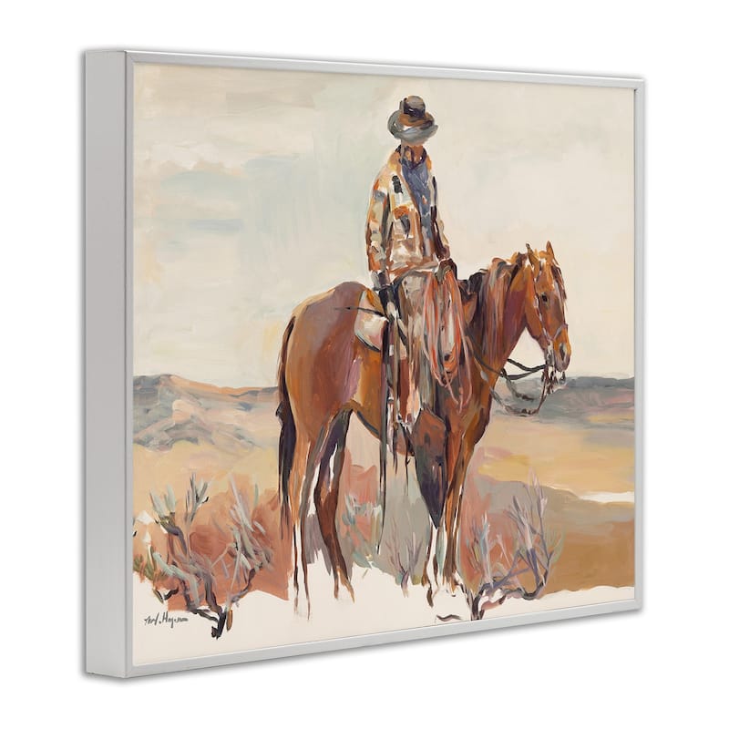 Stupell Cowboy Fields And Farm Western Painting Framed Wall Art