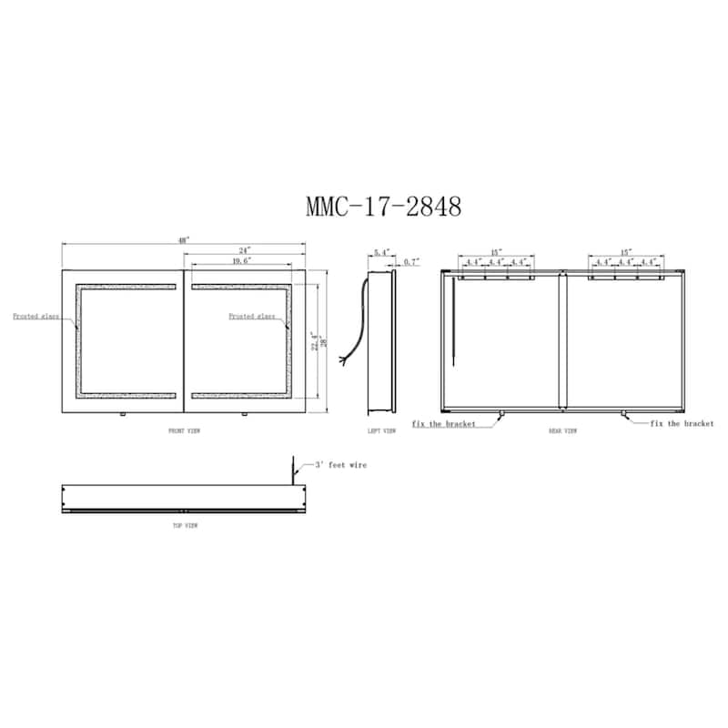 Modern Mirrors Ursa Major Illuminated Cabinet Vanity Mirror Wall Mounted - 28*48