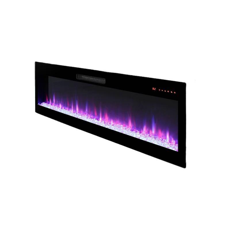 50/60 in. Smart WiFi-Enabled Wall Mount & Recessed Electric Fireplace Heaters in Black, 1400W/5000BTU